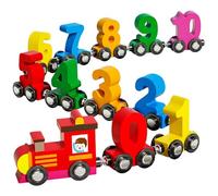 Genérico Train Numero Magnetico Giocattolo di Apprendimento in Legno 12 Pezzi, Educativo per Bambini, Automobili di Legno Durevoli, Design Bambini | per un Regalo di cump