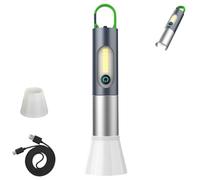 Generico Traittion Zoomable LED Flashlight, Traittion Flashlight, 1000 Lumens Brightness, 4 Lighting Modes, with Hook for Home, Camping (Silver)