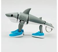 Genérico Tralalala. Squalo articolato con pantofole. 14 cm. Design Meme Italiano stampato in 3D. Tralalalala Figura. Brainrot Italian Memes. Tralalalala Giocattolo