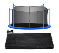 Generico Trampoline Replacement Net - 14ft Round Enclosure | PE Heavy Duty Safety Mesh Net, Weather Resistant Trampoline Enclosure Barrier with Adjustable Straps Rope for Backyard Outdoor Playground