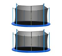 Generico Trampoline Replacement Net - 14ft Round Enclosure | PE Heavy Duty Safety Mesh Net, Weather Resistant Trampoline Enclosure Barrier with Adjustable Straps Rope for Backyard Outdoor Playground