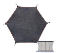 Generico Trampoline Shade Cover Sun Protection - Black Nylon UV Resistant Top Canopy for 6 Or 8 Pole - Fits 6ft 8ft 10ft 12ft 14ft Round Trampolines - Edge Stitching Color Random