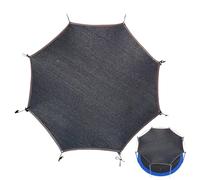 Generico Trampoline Shade Cover Sun Protection - Black Nylon UV Resistant Top Canopy for 6 Or 8 Pole - Fits 6ft 8ft 10ft 12ft 14ft Round Trampolines - Edge Stitching Color Random