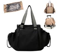 Generico Transformable Cradle Bag,Large Capacity Convertible Tote Backpack,Multi-functional Crossbody Bag for Women,Travel & Daily Use (Black)