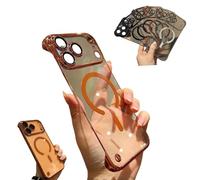 Generico Transparent Frameless Ultra Thin Magnetic Case for iPhone,with Camera Lens Bumper,Plating and Shockproof (Orange,For iPhone17Air)
