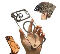 Generico Transparent Frameless Ultra Thin Magnetic Case for iPhone,with Camera Lens Bumper,Plating and Shockproof (Gray,For iPhone17Air)