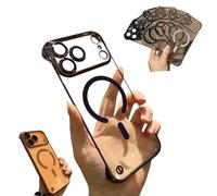 Generico Transparent Frameless Ultra Thin Magnetic Case for iPhone,with Camera Lens Bumper,Plating and Shockproof (Purple,For iPhone17Air)