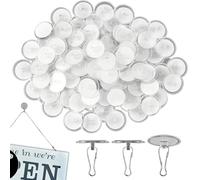 Generico Transparent Sticky Hooks - 100 Pack Adhesive Ceiling Hangers, Heavy Duty Removable Hooks, Multi Wall Organizer | Kitchen Bathroom Bedroom Entryway Office Living Room Hanging Storage Utility