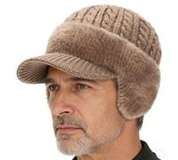 Generico Trapper Blocking Knitted Hats, Trapper Knitted Beanie, Soft Breathable Fabric with Brim & Ear Flaps (Khaki)
