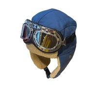 Generico Trapper Hat for Men - Plush Cotton Polyester ABS 30x27cm | Warm Winter Hat with Goggles Thermal Cold Weather | for Camping Cycling Skiing Snowboarding Hiking Motorcycling Snow Fishing