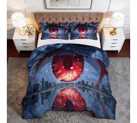 Generico Trapunta Anime Calda e Morbida, Piumone Double Face Strade Cittadine Occhi Copriletto Trapuntato Leggero per Estate e Inverno, Piumino Anallergico Lavabile 155 x 220 cm