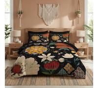 Generico Trapunta Letto Piazza e Mezza Floreale Lavabile Piumone Letto Calore, Bohémien Piumino Adatto Primaverili, Estive e Autunnali Letto 200x200 cm con 2 Federe 50×80 cm YUd1996