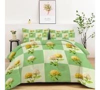 Generico Trapunta Letto Piazza e Mezza Trifoglio Lavabile Piumone Letto Calore, Scozzese verde Piumino Adatto Primaverili, Estive e Autunnali Letto 200x200 cm con 2 Federe 50×80 cm YUa1012