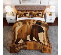 Generico Trapunta Sud-Occidentale Calda e Morbida, Piumone Double Face Animali Di Campagna Orsi Foresta Copriletto Trapuntato Leggero per Estate e Inverno, Piumino Anallergico Lavabile 180 x 200 cm