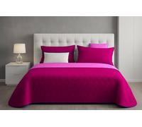 Generico Trapuntino Copriletto Primavera Estate Double Face in Morbida Microfibra Imbottitura 100 gr/mq Trapuntino Leggera e Double Face Made In Italy (Fucsia, Una piazza e mezzo)