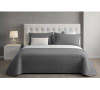 Generico Trapuntino Copriletto Primavera Estate Double Face in Morbida Microfibra Imbottitura 100 gr/mq Trapuntino Leggera e Double Face Made In Italy (Grigio, Una piazza e mezzo)