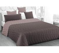 Generico Trapuntino Copriletto Primavera Estate Double Face in Morbida Microfibra Imbottitura 100 gr/mq Trapuntino Leggera e Double Face Made In Italy (Marrone, Una piazza e mezzo)