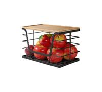 Generico Trash Bag Holder, Wood Lid Kitchen Organizer, Stackable Wall-Mounted Container for Laundry Bathroom Pantry Bedroom RV Toilet Sink Cabinet Dorm Balcony Storage Waste Sorting, 5.51x5.87 inches