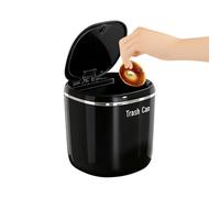 Generico Trash Can - 2.6L Mini Waste Bin | Makeup Tabletop Garbage Basket With Lid, Push Button Mini Desktop Trash Basket For Bathroom Kitchen Bedroom Dorm Room Car Indoor Outdoor