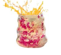 Genérico trasparente con fiori secchi per caffè, tazze da caffè doppie in , 160 ml, per tè, latte, acqua o | Bicchiere riutilizzabile decorativo da cucina e scrivania, regalo per donne