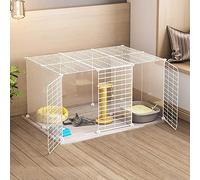 Generico Trasportino Portatile per Cani e Gatti - Condominio per Piccoli Animali, recinto per Cuccioli, Gabbia per Gatti, Recinzione per Cortile per Animali Domestici (111x75x47 cm) - Ideale per Cani