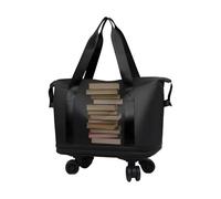 Generico Travel Bag with Wheels, Large Capacity Rolling Luggage, 39.62cm, Lightweight Scratch-Resistant, 360 Swivel Wheels, Adjustable 28L to 58L, for Wet-Dry Separation, Laptop