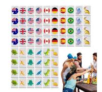 Generico Travel Mahjong - Portable Tile Game Set Flag Pattern | Compact Storage Case Classic Strategy Board Game for Family Party, Entertainment, Picnic, Beach Seaside, Outdoor Fun Set