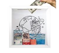 Generico Travel Memory Box,Space Multi-Scene Theme Keepsake Frame Holder With Hook | Aviation-Inspired Design Top Loading Memory Box,for Picture Travel Museum Memorial Concert Adventure Wall Tabletop