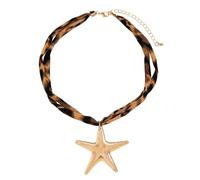 Generico Travel Necklace, Conch Starfish Pendant, Trendy Beach Jewelry, Versatile Design Accessory, Layered Dainty Leopard Necklace for Prom, Birthday, Holidays, Easter, Outdoor Use