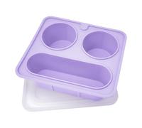 Generico Travel Snack Tray, Divided Serving Tray, Silicone 3-Compartment Container, Reusable 420ml, Portable Dish for Camping, Picnic, Party, Kids, Fruit, and Candy Usage
