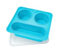 Generico Travel Snack Tray, Divided Serving Tray, Silicone 3-Compartment Container, Reusable 420ml, Portable Dish for Camping, Picnic, Party, Kids, Fruit, and Candy Usage