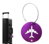 Generico Travel Tags - Metal Round Airplane Design, Double Sided Tags | Name Travel Tags For Luggage, Suitcase, Carry-on, Backpack, Weekender, Overnighter, Duffel, Tote, Satchel, Briefcase, Travel