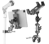 Generico Treadmill tablet holder - Treadmill Tablet Holder Mount | Handlebar Tablets Clamp Mount | Adjustable Microphone Stand for Home Workout Indoor Cycling Video Calling Reading News Stroller Gym