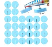 Generico Treble Hook Covers, Pack of 30 Portable Protective Treble Hook Guards, 12/10/5 Cm Non Tangles Accessories Kit, Fishing Caps for Protect Your Hooks and Long Using, Red and Blue