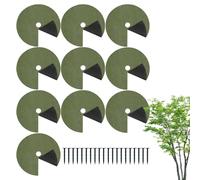 Generico Tree Mulch Ring - 10-Piece Tree Root Mulch Protector Ring with Ground Nails | Plant Root Barrier with Ground Nails | Round Weed Control Mats for Garden Landscape Yard Outdoor Lawn
