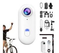 Generico Treklon 4s Camera Wearable Snap Cam, Actionsnap-Thumb Action Camera, 170° Wide Angle, Wearable Video Recording, for Cycling, Pet Walking & Outdoors Activities (White-High Specs-4K,No Card)