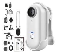Generico Treklon POV Camera, Treklon 4S Body Camera, 2025 New 1080P/4K POV, with Ip68 Waterproof Wearable Action Mini Cam, for Pet Walking & Outdoors Activities (White+1080p,128g)