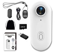 Generico Treklon POV Camera, Treklon Body Camera, 4K Thumb Action Cameras, Waterproof Wearable Action Cam with Magnetic Clip for Cycling, Diving, Ski (Standard+128G,4K*White)