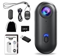 Generico Treklon POV Camera, Treklon Body Camera, 4K Thumb Action Cameras, Waterproof Wearable Action Cam with Magnetic Clip for Cycling, Diving, Ski (Standard+128G,1080p*Black)