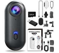 Generico Treklon POV Camera, Treklon Body Camera, 4K Thumb Action Cameras, Waterproof Wearable Action Cam with Magnetic Clip for Cycling, Diving, Ski (Premium+128G,4K*Black)