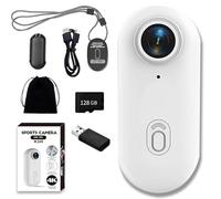 Generico Treklon POV Camera, Treklon Body Camera, 4K Thumb Action Cameras, Waterproof Wearable Action Cam with Magnetic Clip for Cycling, Diving, Ski (Standard+128G,1080p*White)