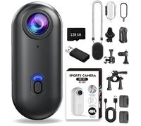 Generico Treklon POV Camera, Treklon Body Camera, 4K Thumb Action Cameras, Waterproof Wearable Action Cam with Magnetic Clip for Cycling, Diving, Ski (Premium+128G,1080p*Black)
