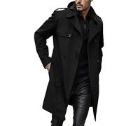 Generico Trench Coat Uomo Primavera Autunno Doppio Bresed Trench Coat Uomo Abbigliamento Abbigliamento Medio E Long Giacche Cappotto Cappotto Giacche da uomo