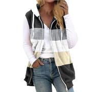 Generico Trench Donna Giacca Antivento Donna Chiodo Cappotto Senza Maniche In Peluche Con Coulisse Tasca Con Cerniera Casual Da Giacca Invernale Giubbino 100 Gr Black L