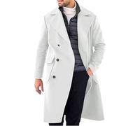 Generico Trench Lungo Uomo Lana Doppio Petto Caldo Classico Cappotti in Tweed Elegante Capispalla a Maniche Lunghe Viaggi Trench da Uomo a Vento Lungo Soprabito Media Lunghezza Invernale Business