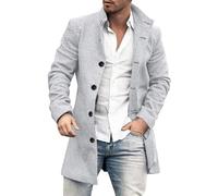 Generico Trench Uomo Lungo Elegante Giacconi a Vento Classico Casual Giacca Uomo Invernale Elegante Outerwear Antivento Di Medio Lungo Cappotti Risvolto Caldo Slim Fit Adatto Per Ogni Occasione 2025