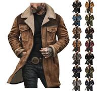 Generico Trench Uomo Polar Caldo Cappotto Invernali Antivento Giubbotto Uomo Invernale con Tasche Giaccone Invernale Calda Giacca Elegante Giacca A Vento Termica Giubbino Parka Giacche Trench Lungo