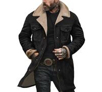 Generico Trench Uomo Polar Caldo Cappotto Invernali Antivento Giubbotto Uomo Invernale con Tasche Giaccone Invernale Calda Giacca Elegante Giacca A Vento Termica Giubbino Parka Giacche Trench Lungo