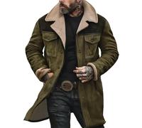 Generico Trench Uomo Polar Caldo Cappotto Invernali Antivento Giubbotto Uomo Invernale con Tasche Giaccone Invernale Calda Giacca Elegante Giacca A Vento Termica Giubbino Parka Giacche Trench Lungo