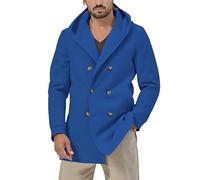 Generico Trench Uomo Primavera, Cappotto Corto Uomo,Cappotto Classico da Uomo con Cappuccio con Intaglio A Doppio Petto Figura Lusinghiera Giacca A Vento Pesante Invernale Calda